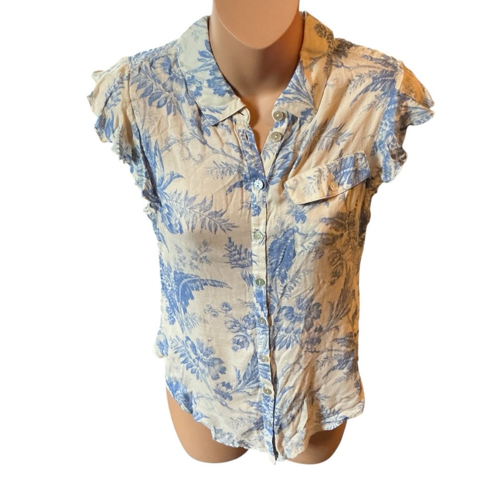 Chaser Blue and Cream Button Down Shirt